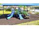 Bright and colorful playground with slides and climbing structures, designed for safe and fun outdoor activities at 32324 Rosewood Meadow Ln, Wesley Chapel, FL 33543