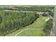 Aerial view of golf course, trees and community at 7519 Berna Ln, Land O Lakes, FL 34637