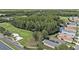 Beautiful aerial view of a golf course community surrounded by lush greenery and a winding creek at 7519 Berna Ln, Land O Lakes, FL 34637