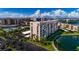 An aerial view of the community with waterfront access and community amenities at 7700 Sun Island S Dr # 506, South Pasadena, FL 33707