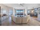 Bright living room featuring tile floors, a nice couch and furnishings plus views at 7872 Sailboat Key S Blvd # 602, South Pasadena, FL 33707