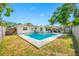 Spacious backyard featuring a sparkling swimming pool, perfect for enjoying outdoor recreation at 9086 Enchantment Dr, Largo, FL 33773