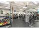 Well-equipped fitness center with treadmills, elliptical machines, weights, and mirrors for a complete workout at 7519 Berna Ln, Land O Lakes, FL 34637