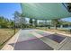 Outdoor shuffleboard courts with shade, showing the courts and surrounding landscape at 7519 Berna Ln, Land O Lakes, FL 34637