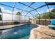 Sparkling pool enclosed within a screened lanai at 10005 Sage Creek Dr, Ruskin, FL 33573