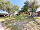 Inviting backyard featuring mature trees, offering ample shade and a serene outdoor space at 1473 Feather Dr # 1473, Clearwater, FL 33759