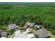 Expansive aerial view shows an estate featuring a pool and ample green space at 14809 Ninebark Ct, Land O Lakes, FL 34638
