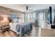 Serene main bedroom with wood-accent wall, plush bedding, and plenty of natural light at 228 Shore Dr, Tarpon Springs, FL 34689