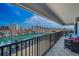 Spacious balcony with waterfront views overlooking boats and beautiful city skyline at 240 Sand Key Estates Dr # 58, Clearwater Beach, FL 33767