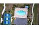 Aerial view of Waterford community pool, pickleball and clubhouse at 25317 E Lenox Cir, Punta Gorda, FL 33950