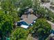 Aerial view of a quaint home surrounded by mature trees and lush foliage at 3001 9Th N Ave, St Petersburg, FL 33713
