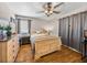 This bedroom offers hardwood floors and neutral colored walls at 3001 9Th N Ave, St Petersburg, FL 33713