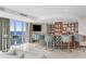 A stylish bar setup with city and water views, offering a sophisticated space for entertainment and relaxation at 3301 Bayshore Blvd # 2401E, Tampa, FL 33629