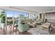 Bright living room featuring large windows, elegant furniture, and a stunning city view at 3301 Bayshore Blvd # 2401E, Tampa, FL 33629