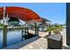 Multiple boat lifts on the property offer ample space for boat storage and maintenance at 4011 99Th W St, Bradenton, FL 34210