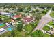 Aerial view of the neighborhood features a white privacy fence, pool and lush tropical landscaping at 4500 22Nd N Ave, St Petersburg, FL 33713