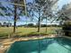 Inviting screened-in pool area with scenic views, perfect for relaxing and enjoying outdoor activities at 5554 Riva Ridge Dr, Wesley Chapel, FL 33544