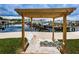 Enjoy the view of the community boats from a pergola shaded bench on the waterfront at 5712 Biscayne Ct # 205, New Port Richey, FL 34652