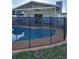 Private fenced pool offers a safe and relaxing outdoor experience. Covered patio in the background at 7503 N Howard Ave, Tampa, FL 33604