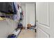 Walk in closet is equipped with racks and shelves for optimal organization at 8704 Sandy Plains Dr, Riverview, FL 33578