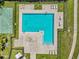 Bird's-eye view of the community pool and recreation area featuring lounge chairs at 8704 Sandy Plains Dr, Riverview, FL 33578