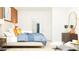 Stylish bedroom with modern decor, including a comfortable bed, side tables, and a decorative chair at 11817 Sparkling Topaz Cv, Parrish, FL 34219