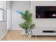 Bright living room featuring luxury vinyl plank flooring, TV, and indoor palm at 1182 25Th N Way, St Petersburg, FL 33713