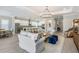 Open-concept living room and kitchen area, perfect for entertaining and Gathering gatherings at 16677 Vibrato Ln, Land O Lakes, FL 34638