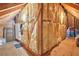 Large attic showing exposed rafters and insulation at 1927 Curry Rd, Lutz, FL 33549