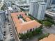 Overhead shot of a condo community displaying the layout, amenities, and nearby buildings at 200 4Th S Ave # 303, St Petersburg, FL 33701