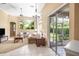 Bright open-concept living room features views of the lanai and backyard at 3119 Bent Creek Dr, Valrico, FL 33596
