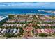 Stunning aerial view of a coastal neighborhood, with beautiful homes and a marina by the ocean at 5823 Bowen Daniel Dr # 606, Tampa, FL 33616