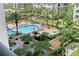 A great aerial view of the large community pool with beautiful landscaping at 5823 Bowen Daniel Dr # 606, Tampa, FL 33616