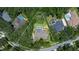 Aerial view of property showcasing lush greenery, sparkling pool, and surrounding neighborhood at 5902 Audubon Manor Blvd, Lithia, FL 33547