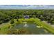 Picturesque community pavilion overlooking a pond with fountain, surrounded by mature trees at 5902 Audubon Manor Blvd, Lithia, FL 33547