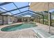 Inviting screened-in pool with brick pavers, a lounge chair, and a sun umbrella for relaxing outdoors at 6821 Date Palm S Ave, St Petersburg, FL 33707