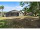 Backyard with mature trees, screened patio, offering a private outdoor space at 8463 Dunham Station Dr, Tampa, FL 33647