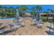 The patio area offers ample space for dining and relaxation near the community pool at 962 Marco Ne Dr, St Petersburg, FL 33702