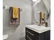Stylish bathroom with a modern sink and vanity, and elegant fixtures at 11041 Black Swan Ct, Seffner, FL 33584