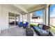 Relaxing screened patio with comfortable seating and views of the outdoors at 11625 Tetrafin Dr, Riverview, FL 33579