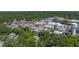 An aerial view showcases Brooksville, Florida, with its charming architecture and lush greenery, alongside a vintage water tower at 131 Oak Park Ave, Brooksville, FL 34601