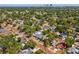 Expansive aerial view showcasing neighborhood, lush trees, and downtown cityscape in the distance at 2050 28Th N Ave, St Petersburg, FL 33713