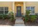 Inviting front entrance featuring stone accents, decorative columns, and lush landscaping at 246 Castlekeeper Pl, Valrico, FL 33594