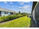 Well-maintained backyard featuring a manicured lawn and mature landscaping at 3764 Laughing Dove Ave, Sun City Center, FL 33573