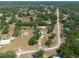 Aerial view showcases the property's location in a neighborhood with mature trees at 4416 Tevalo Dr, Valrico, FL 33596