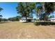 View of the home and large backyard featuring mature trees, green grass and blue skies at 4416 Tevalo Dr, Valrico, FL 33596