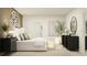Bright bedroom featuring stylish decor, a comfortable bed, and ample space at 5623 Red Kite Dr, Wimauma, FL 33598