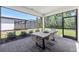 Relaxing outdoor patio showcasing ample seating, a dining area, and views of the beautifully landscaped backyard at 5703 Silverside Pine Ct, Lakewood Ranch, FL 34211