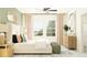 Elegant bedroom with a large window, soft lighting, and stylish decor at 10824 Keato Beach Ct, Tampa, FL 33647