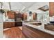 Spacious kitchen featuring granite countertops, recessed lighting, and custom cabinets with stainless steel appliances at 1500 Elmwood St, Clearwater, FL 33755